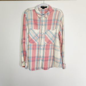 Sanctuary Plaid Boyfriend Shirt